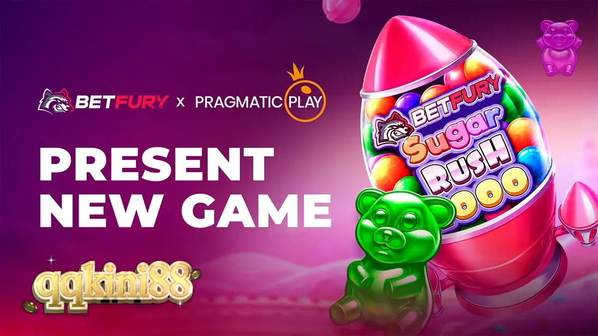 Tampilan visual cerah dan penuh permen dari slot BetFury Sugar Rush 1000
